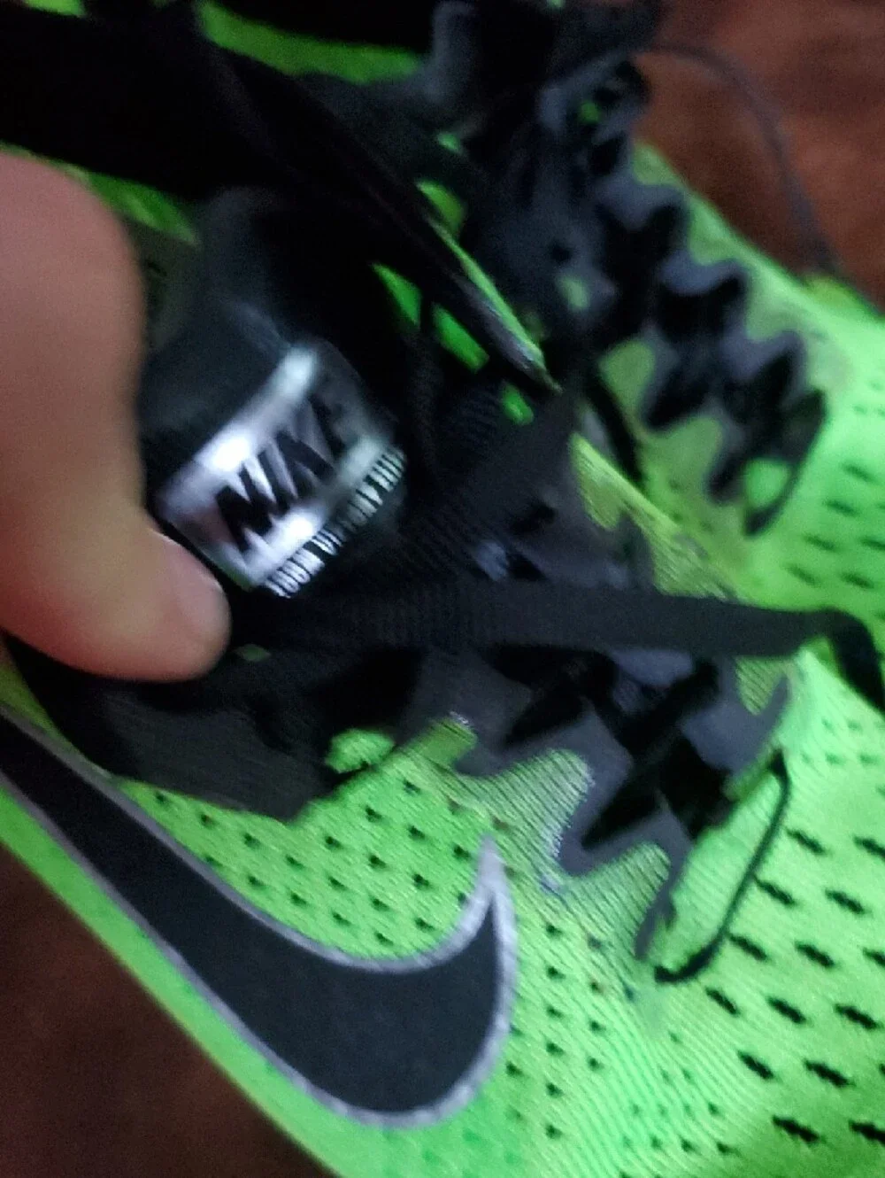 Nike Neon Green Running Spikes with Black Accents